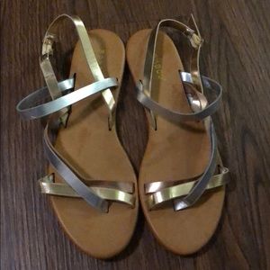 Silver/ Gold/ Rose Gold Strappy Sandals